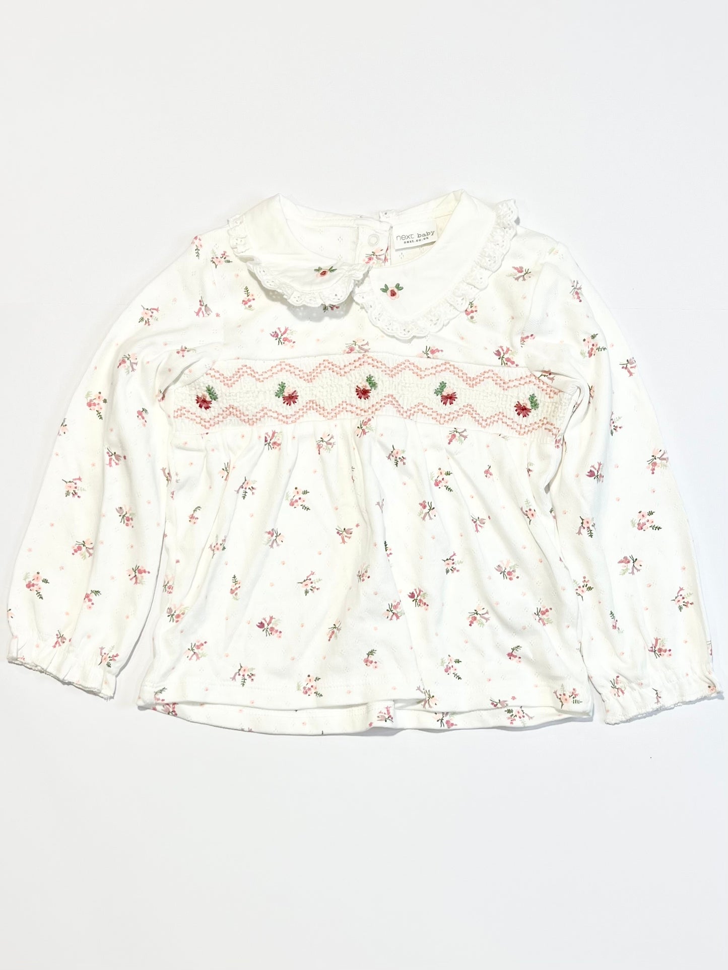 Smocked floral jersey top - Size 2