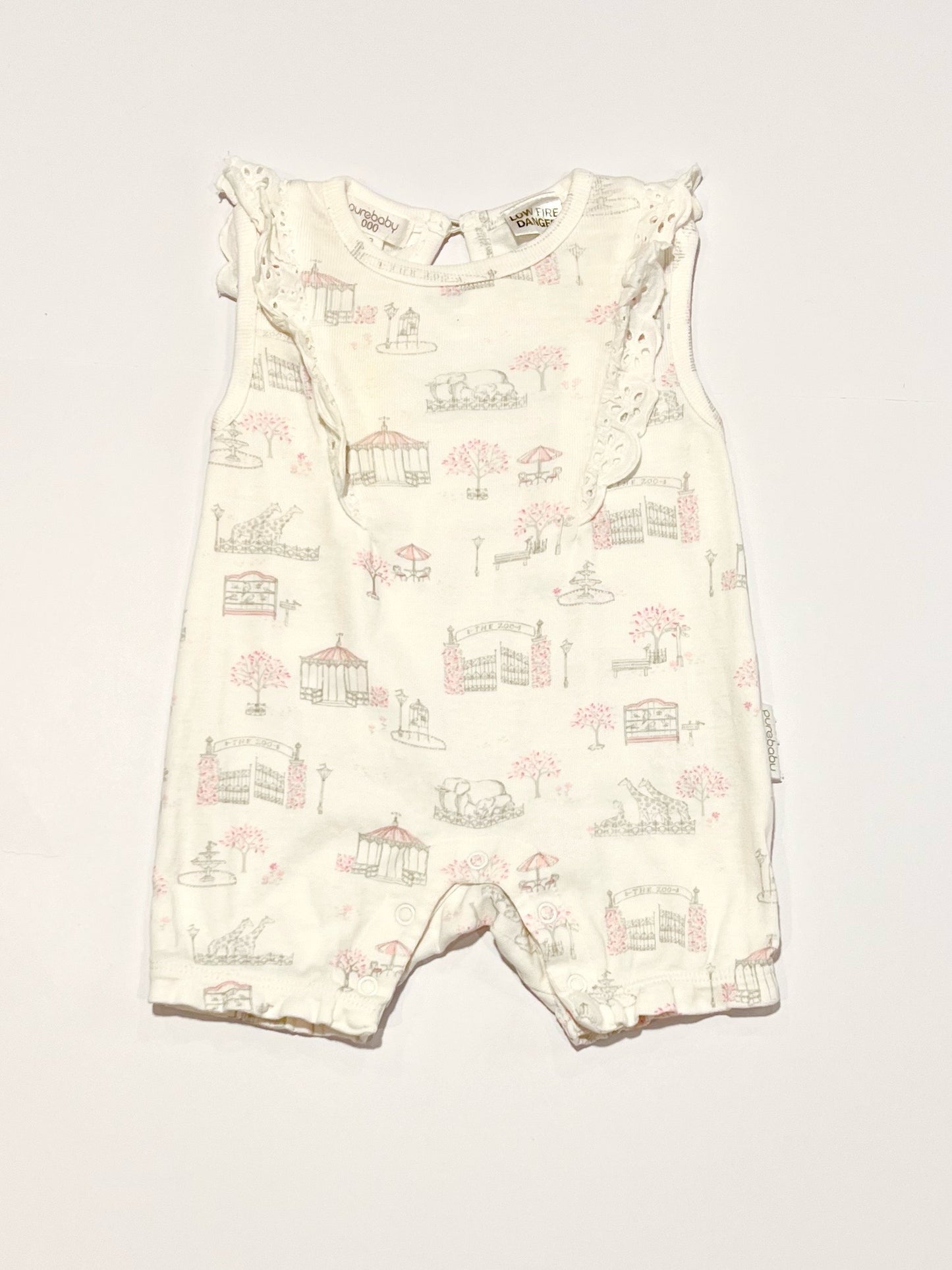 Ribbed zoo romper - Size 000