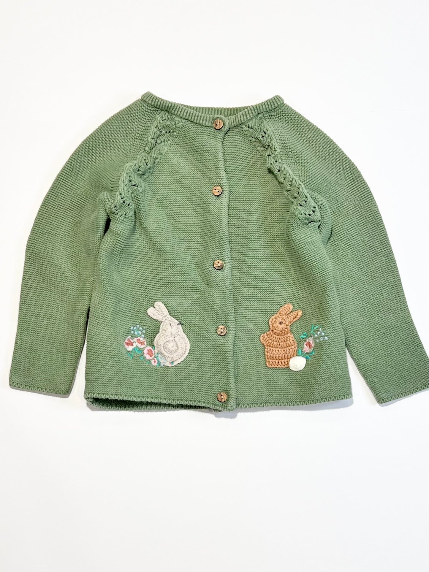 Green bunny cardigan - Size 2-3