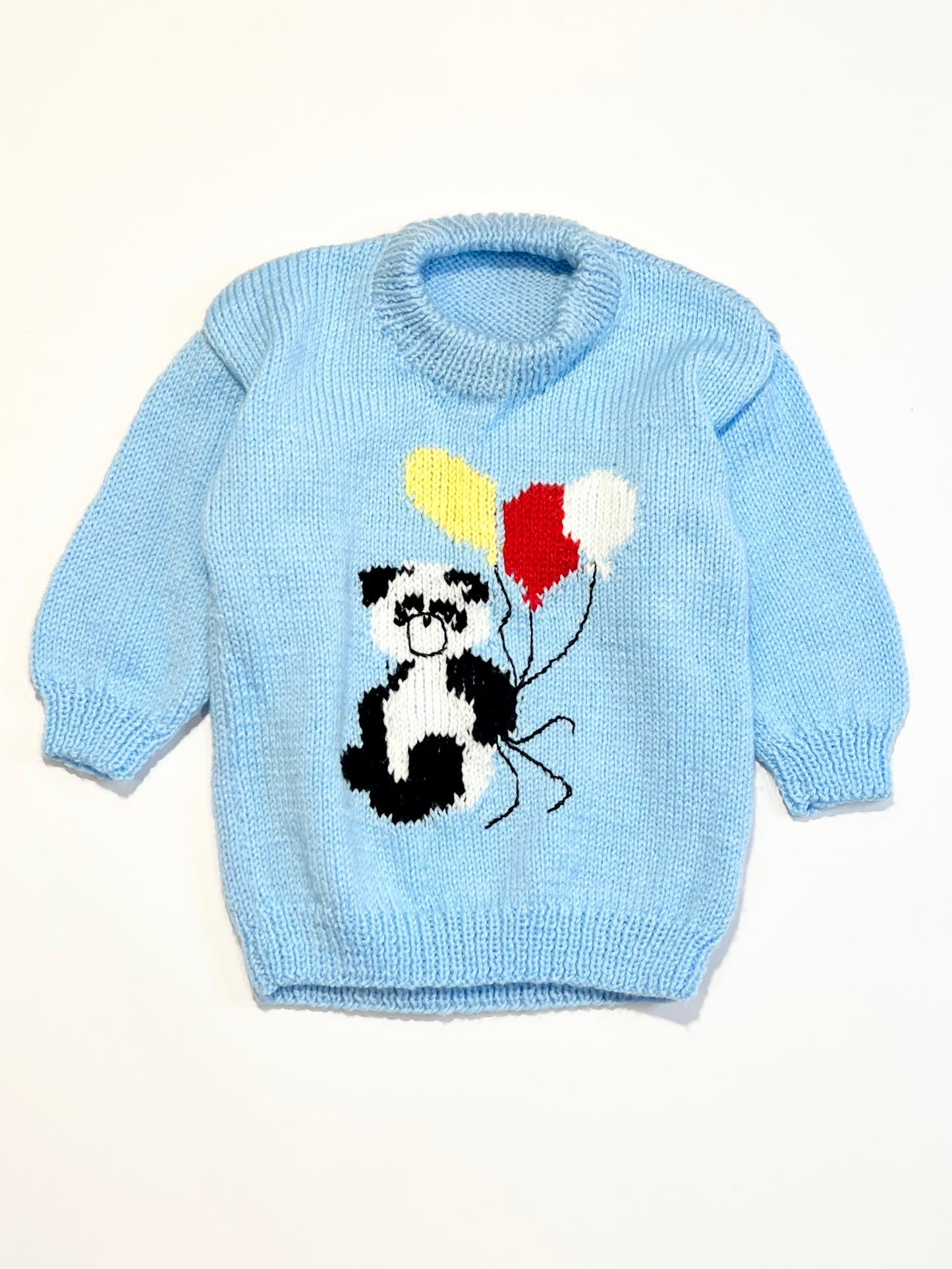 Panda with balloons knit jumper - Size 2