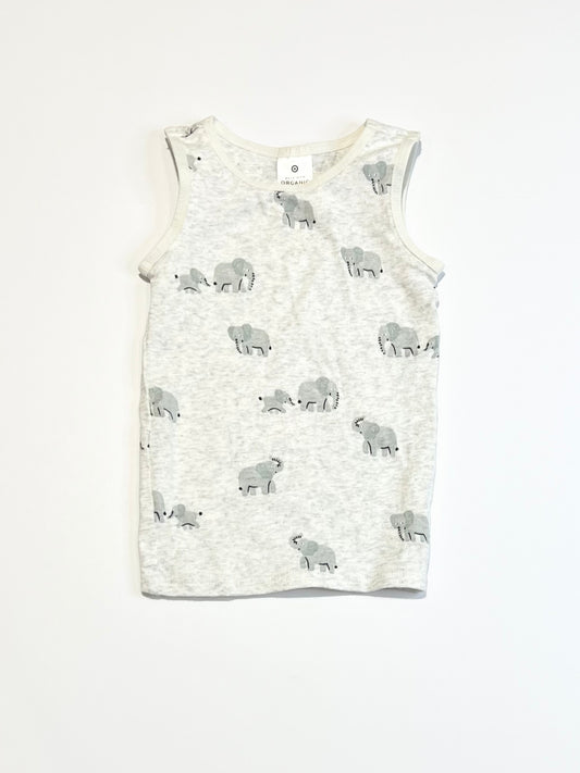 Grey elephants singlet - Size 1