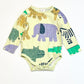 Green animals bodysuit - Size 1