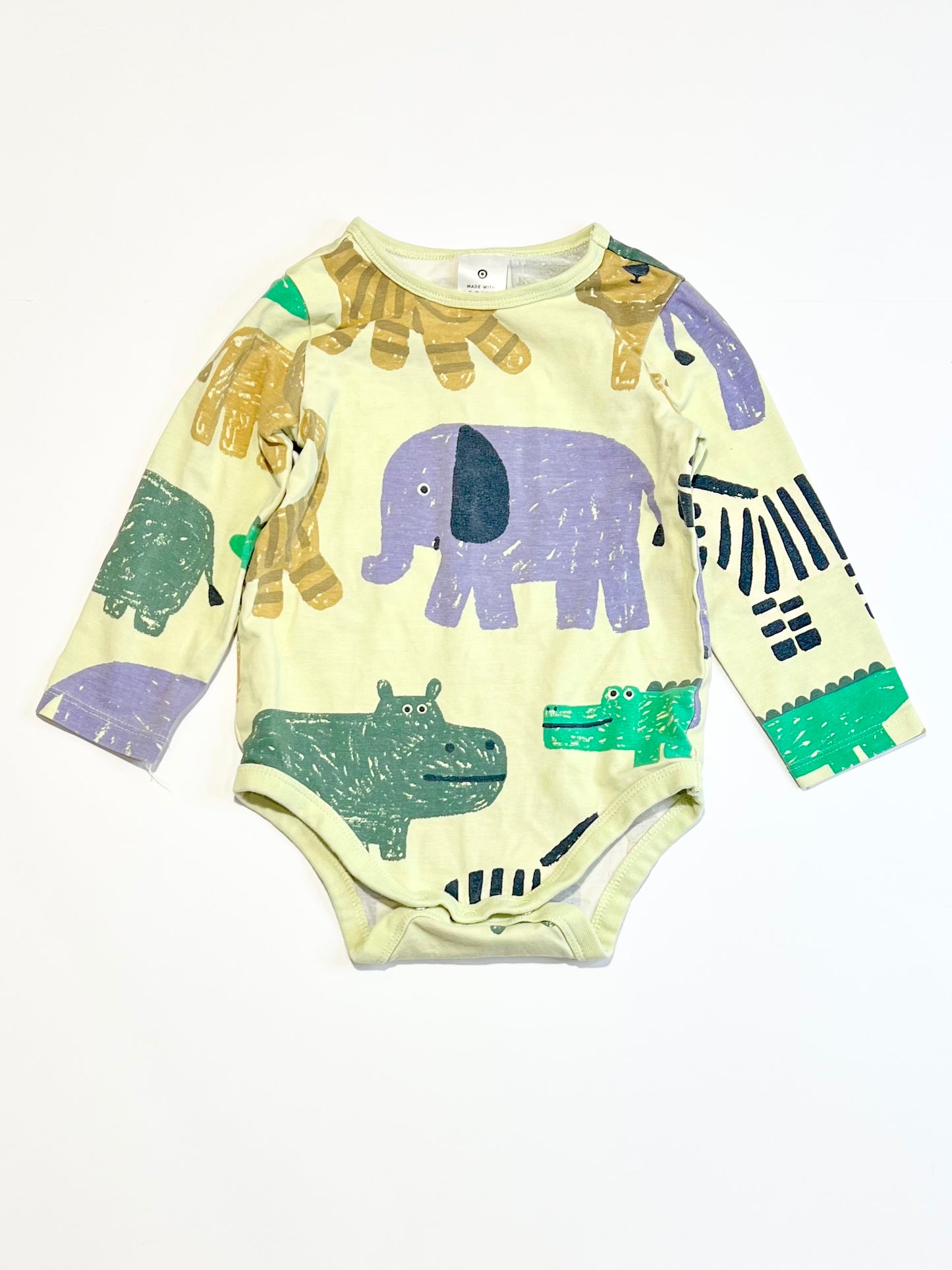 Green animals bodysuit - Size 1