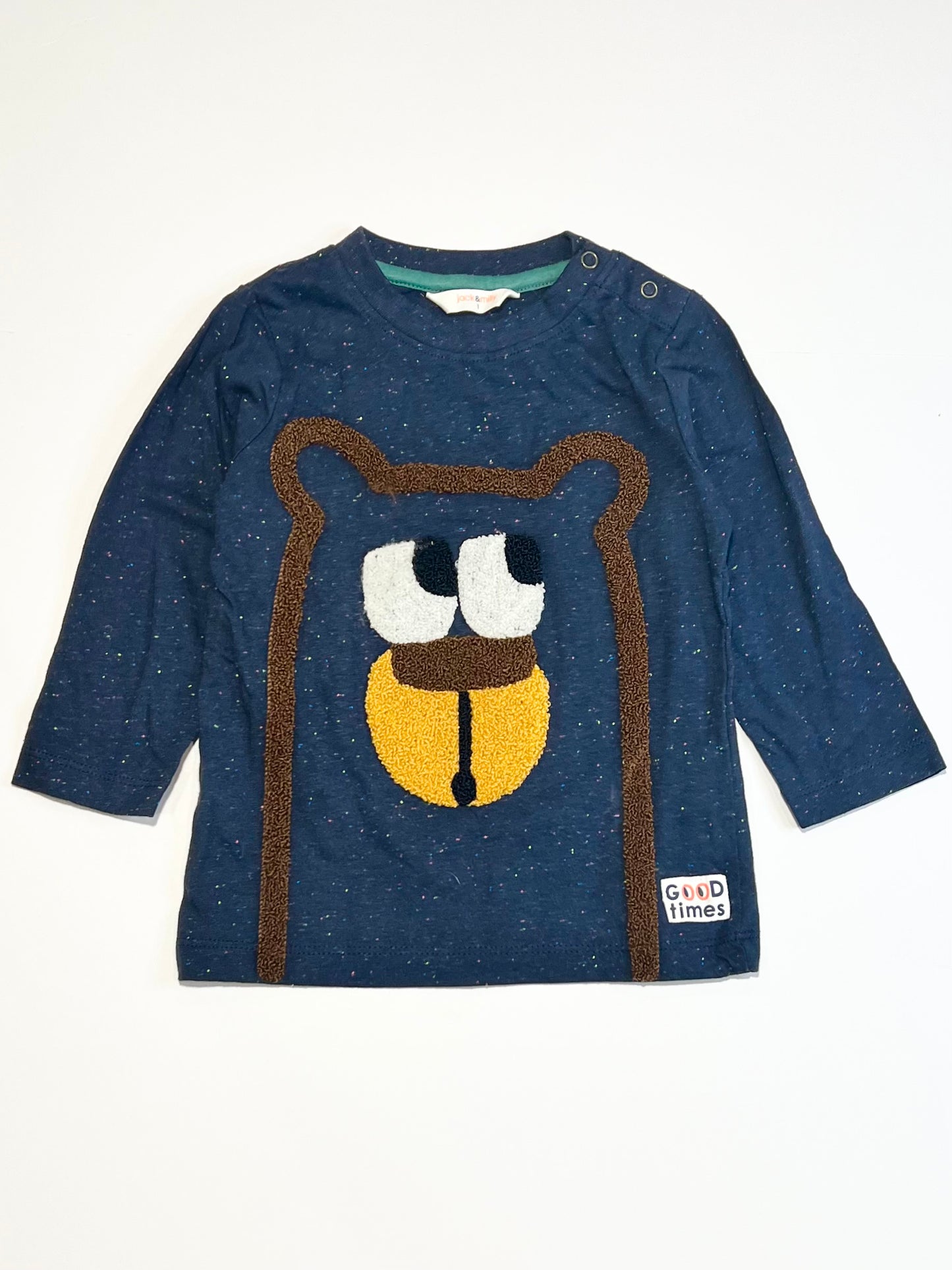 Navy bear top - Size 1