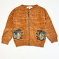 Brown knit zip jacket - Size 1