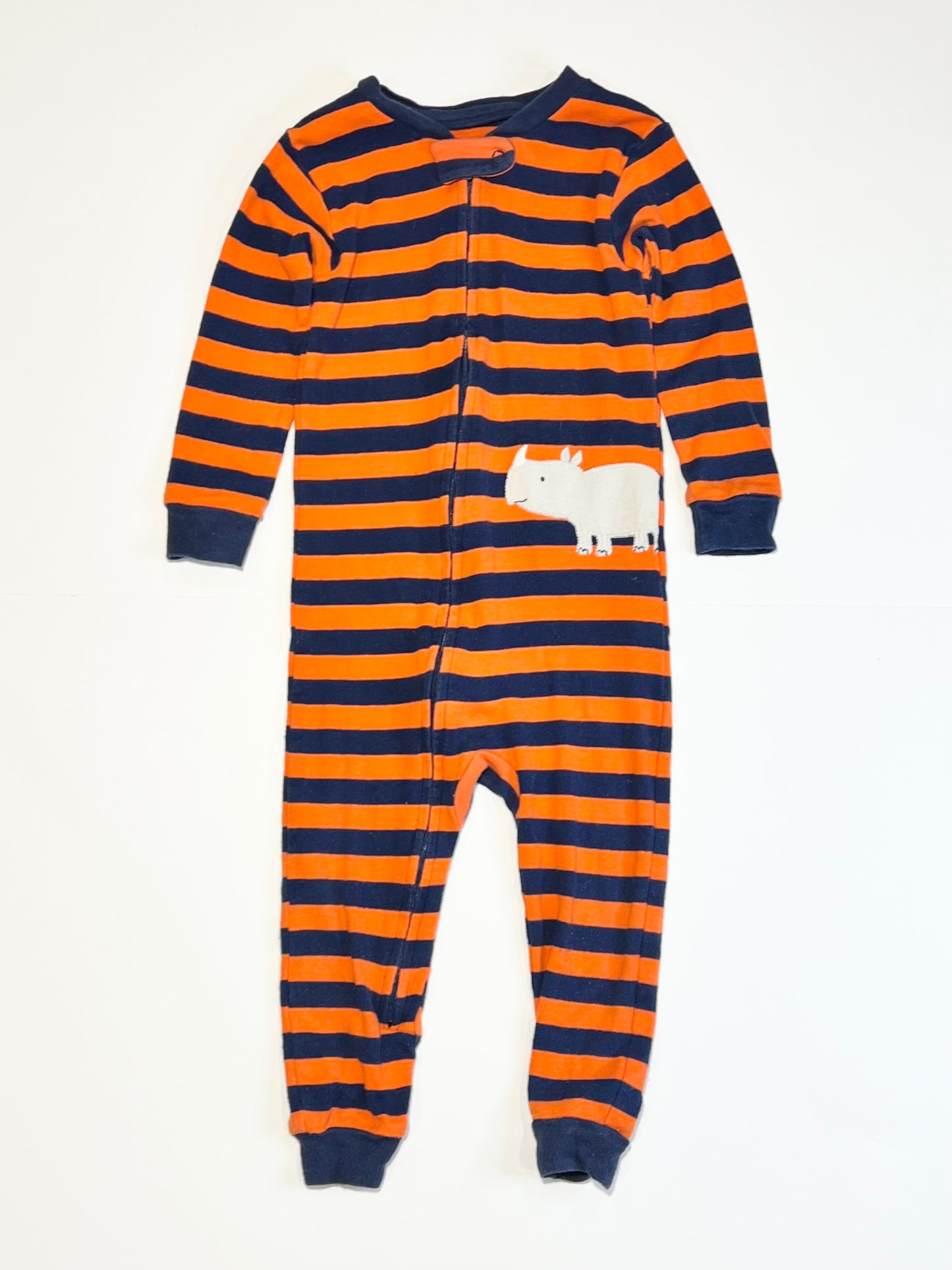 Striped hippo zip onesie - Size 1