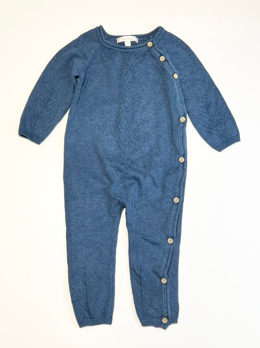 Blue knit onesie - Size 1