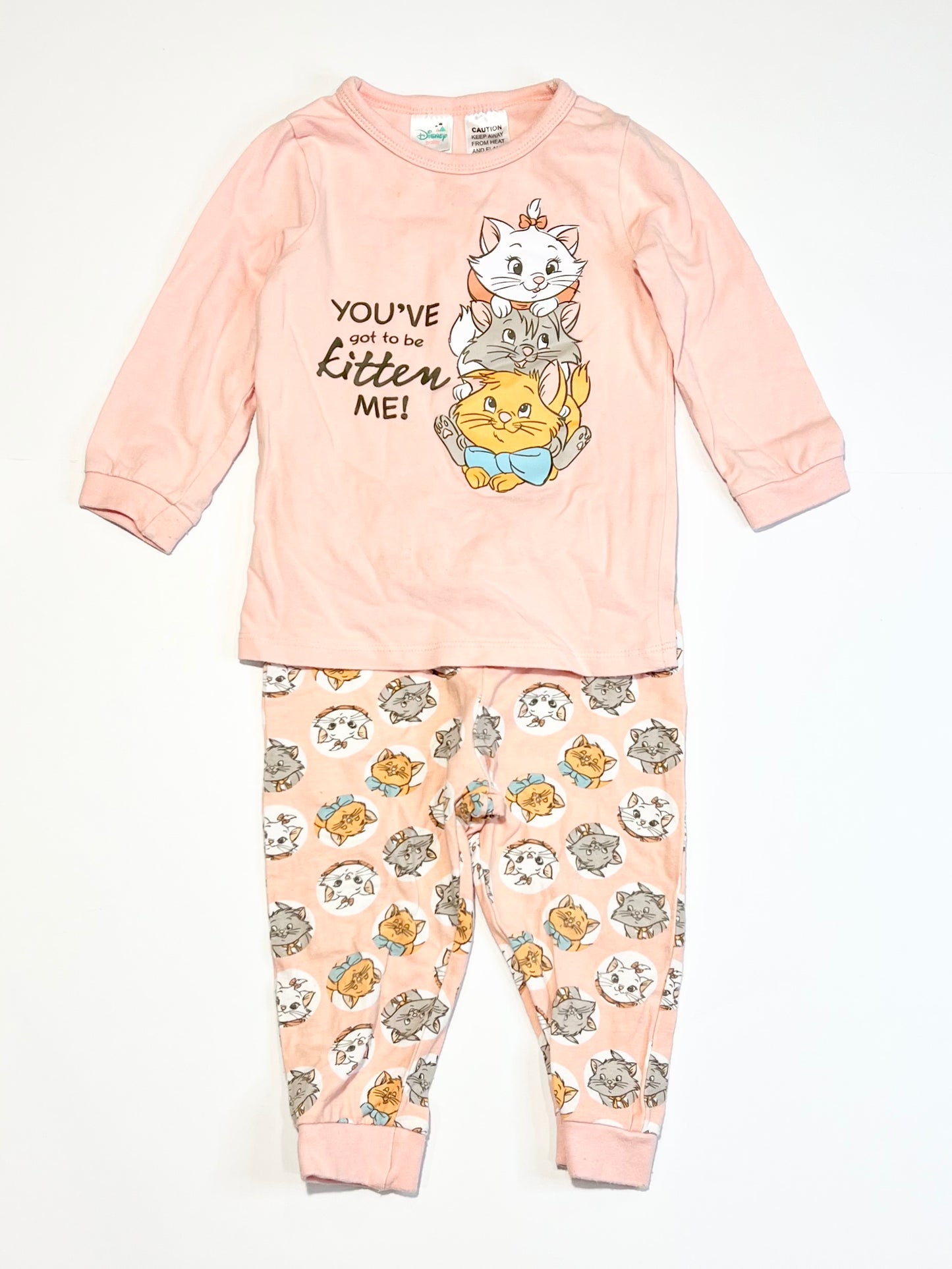 Pink kitten pyjamas - Size 1