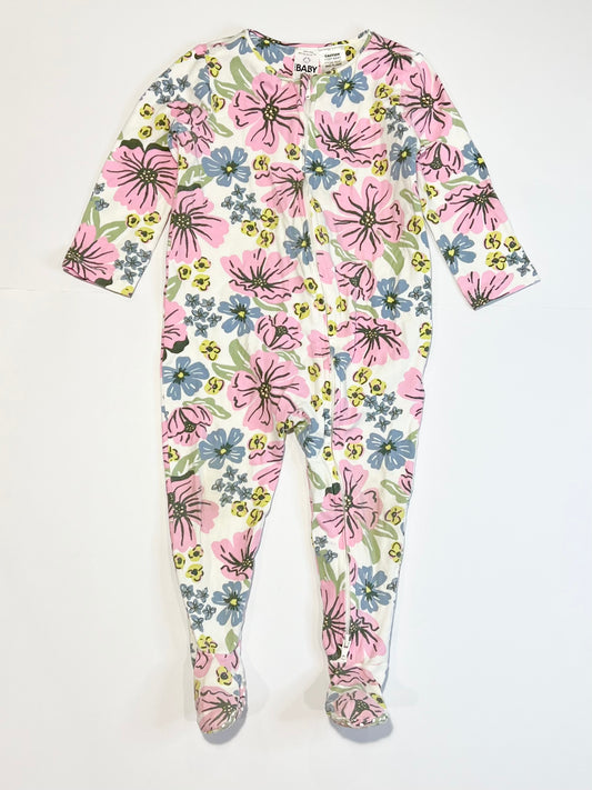 Floral zip onesie - Size 1