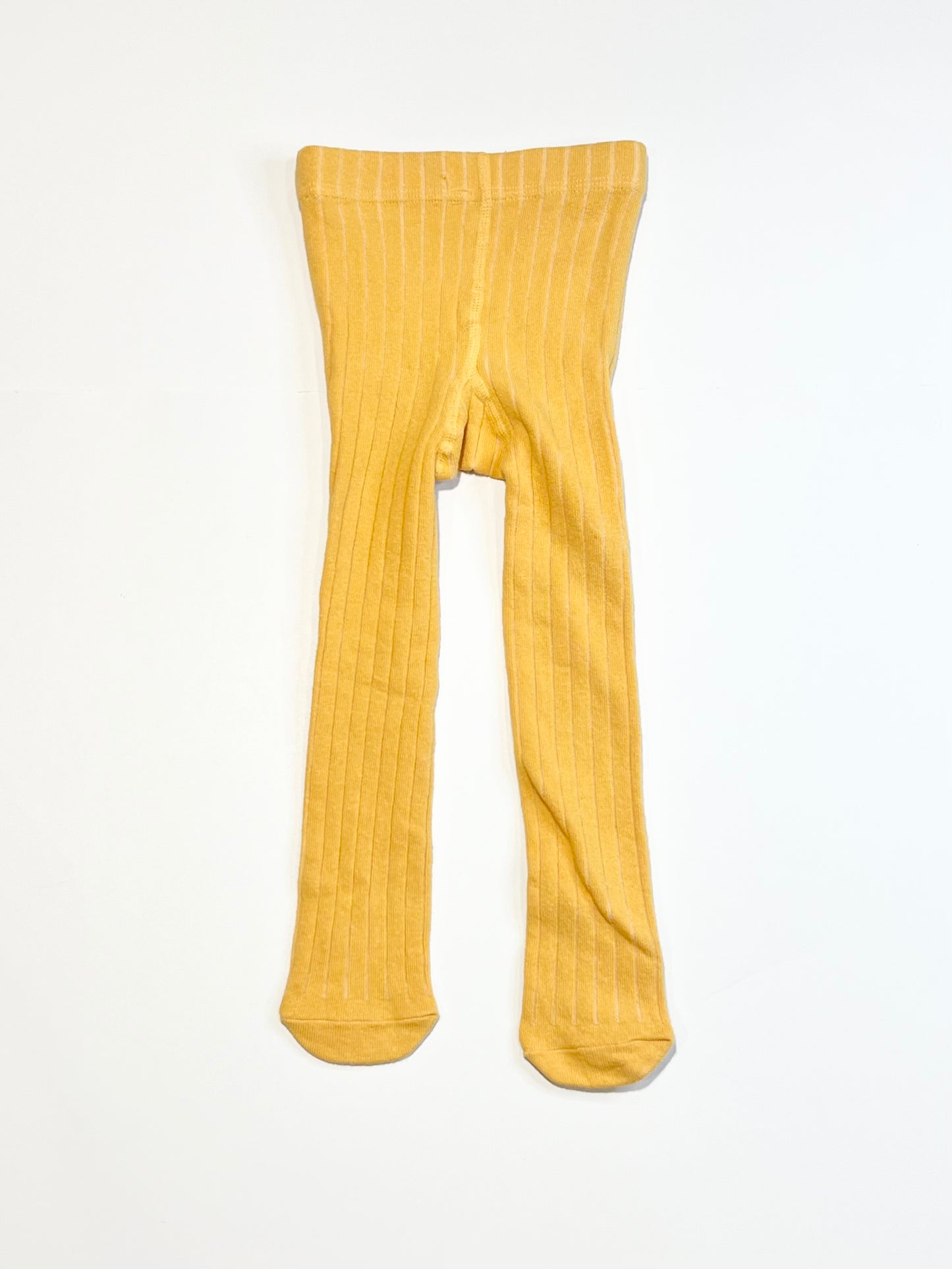 Yellow ribbed tights - Size 1