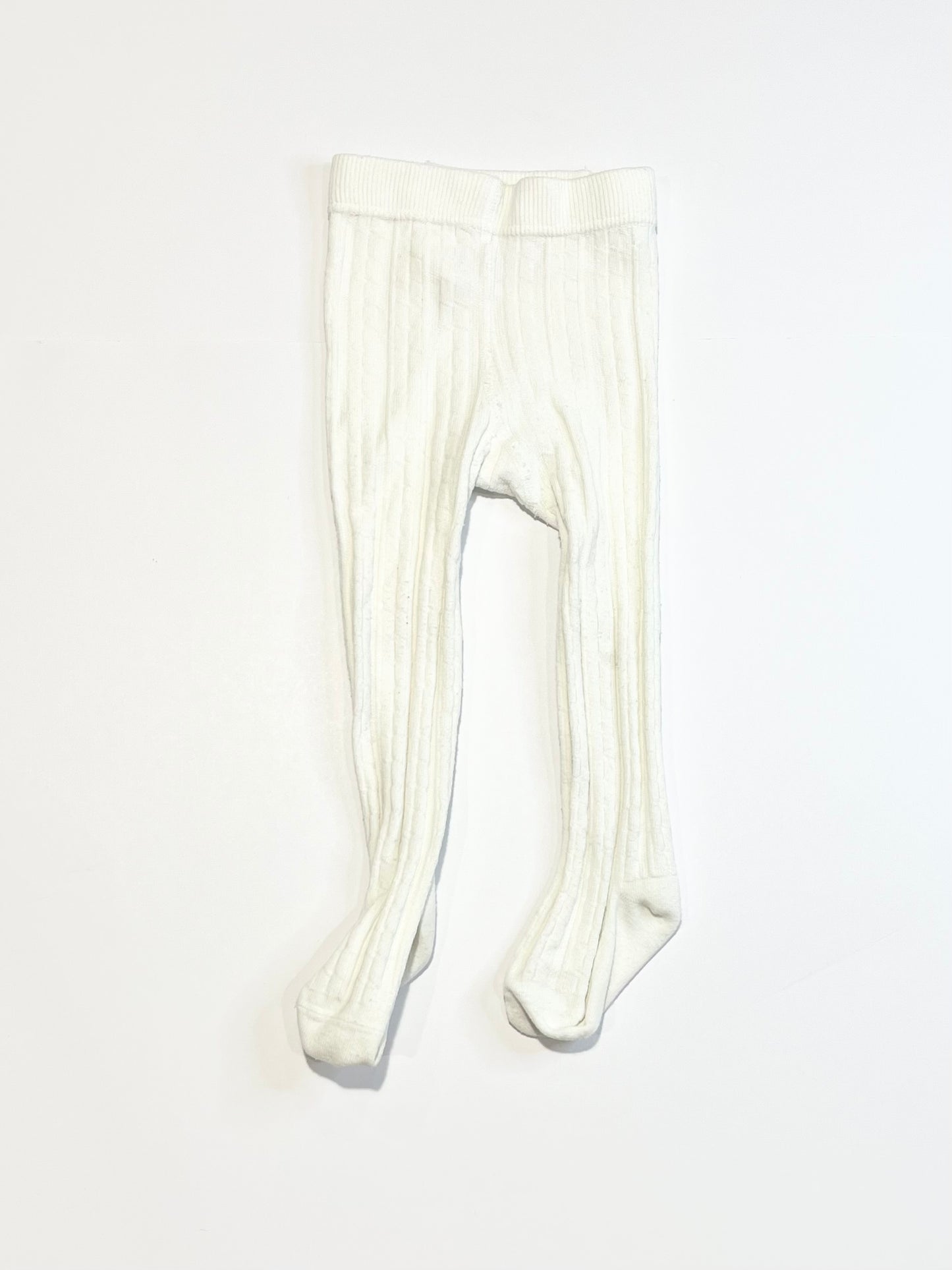 White ribbed tights - Size 1