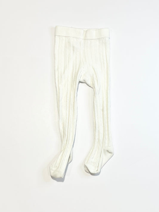 White ribbed tights - Size 1