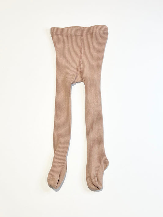 Brown ribbed tights - Size 1