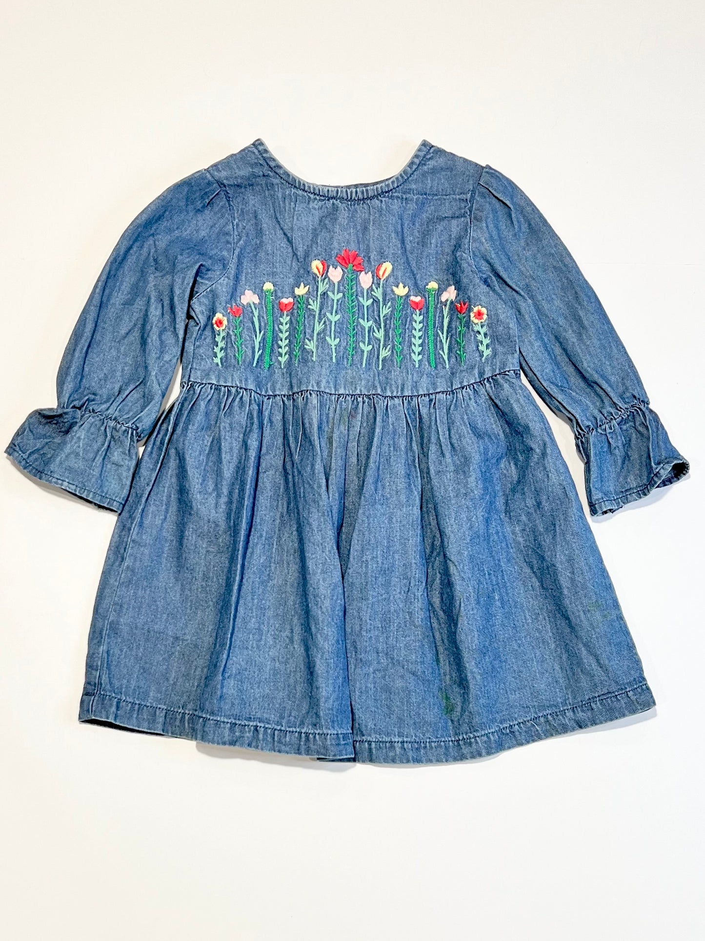 Embroidered chambray dress - Size 1