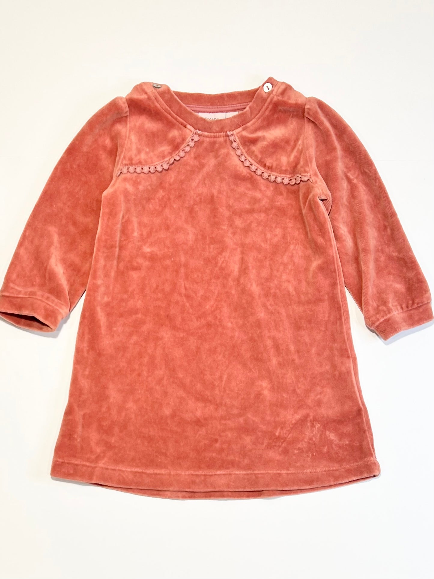 Dusty rose velour dress - Size 1