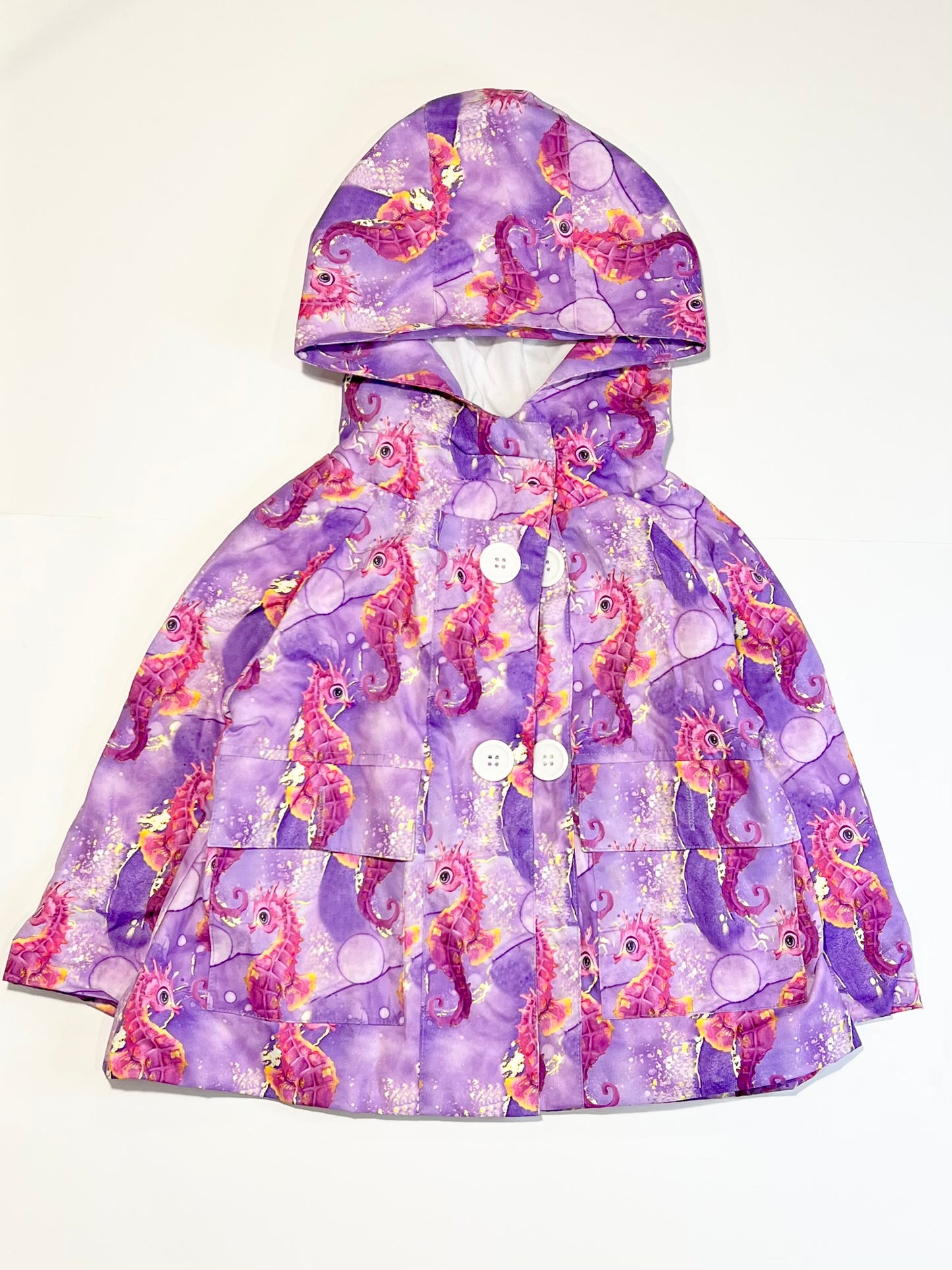 Purple seahorse raincooat - Size 1-2