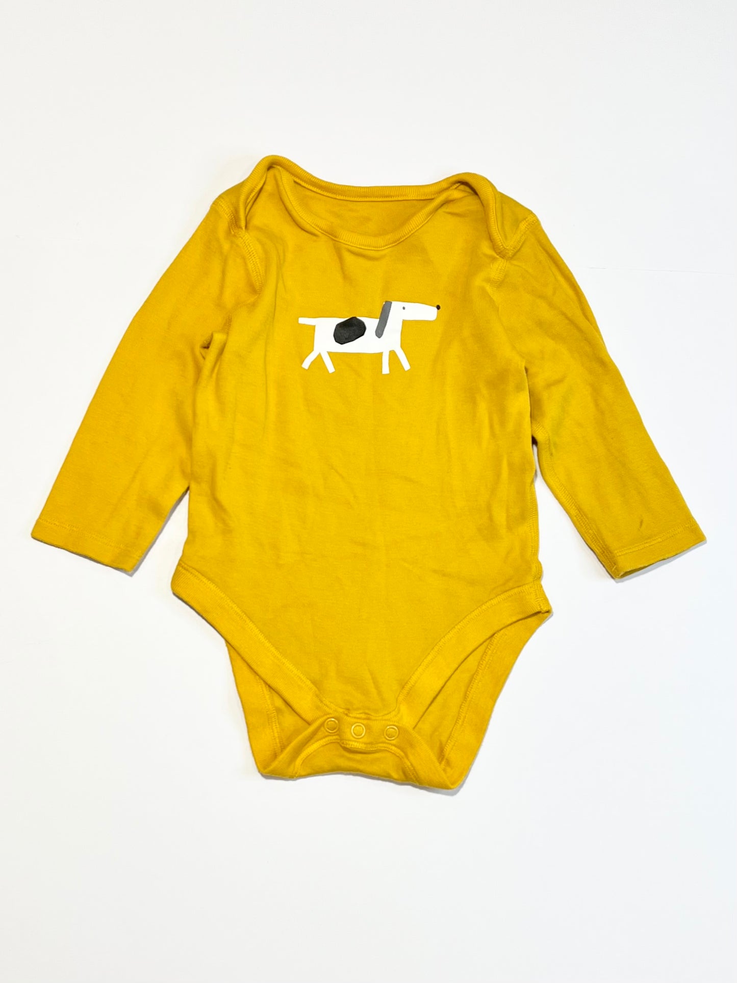 Yellow dog bodysuit - Size 9-12 months