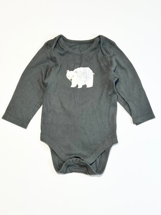 Grey bear bodysuit - Size 9-12 months