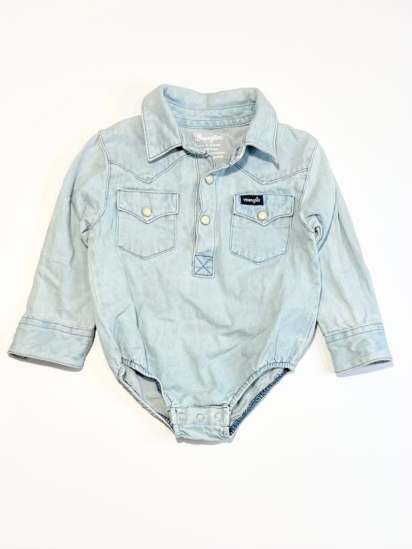 Denim bodysuit - Size 6-9 months