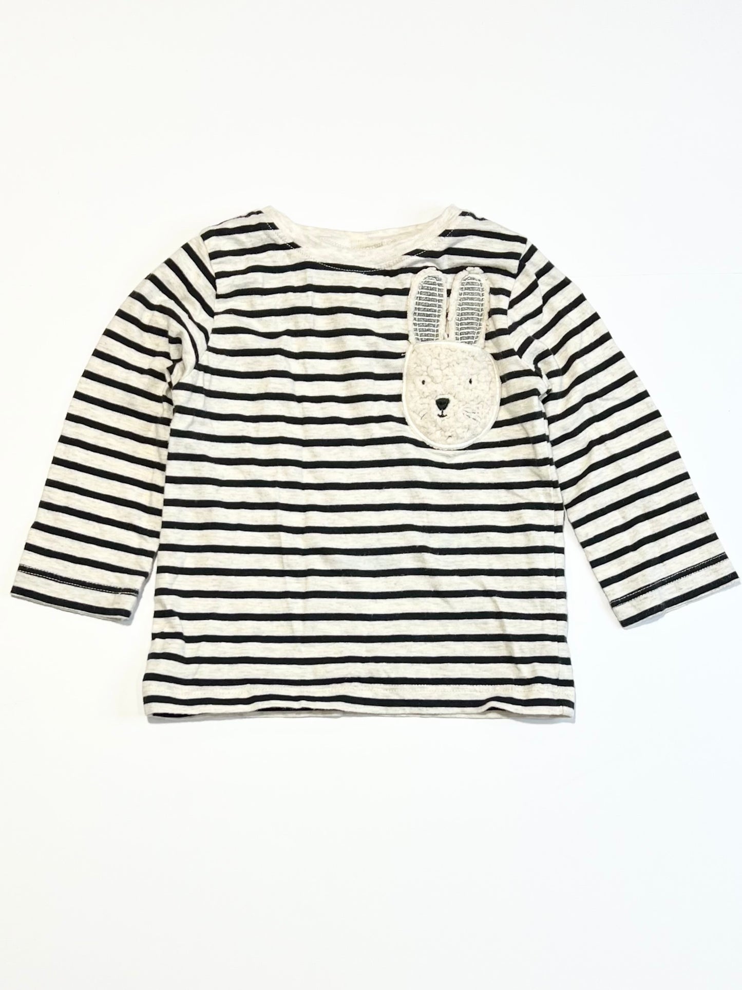 Striped bunny top - Size 9-12 months