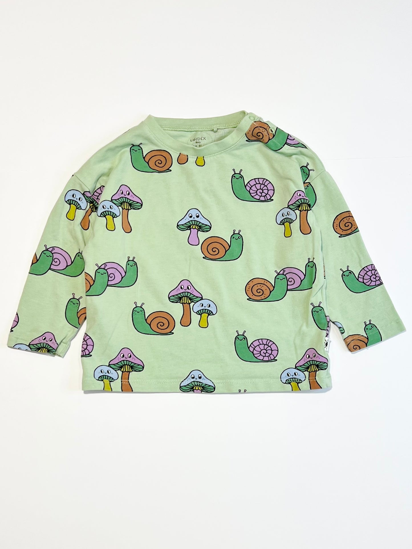 Snails and mushrooms top - Size 9-12 months