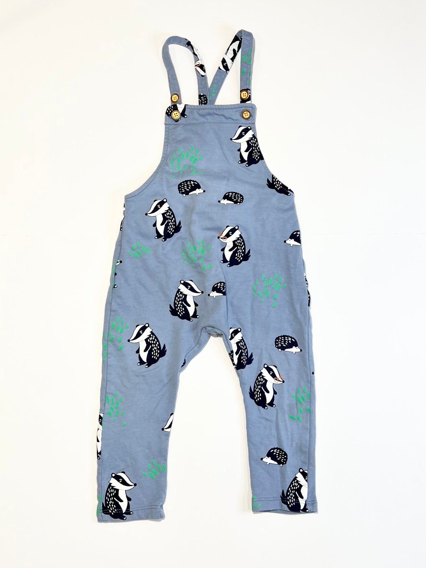 Badgers and hedgehogs overalls - Size 9-12 months