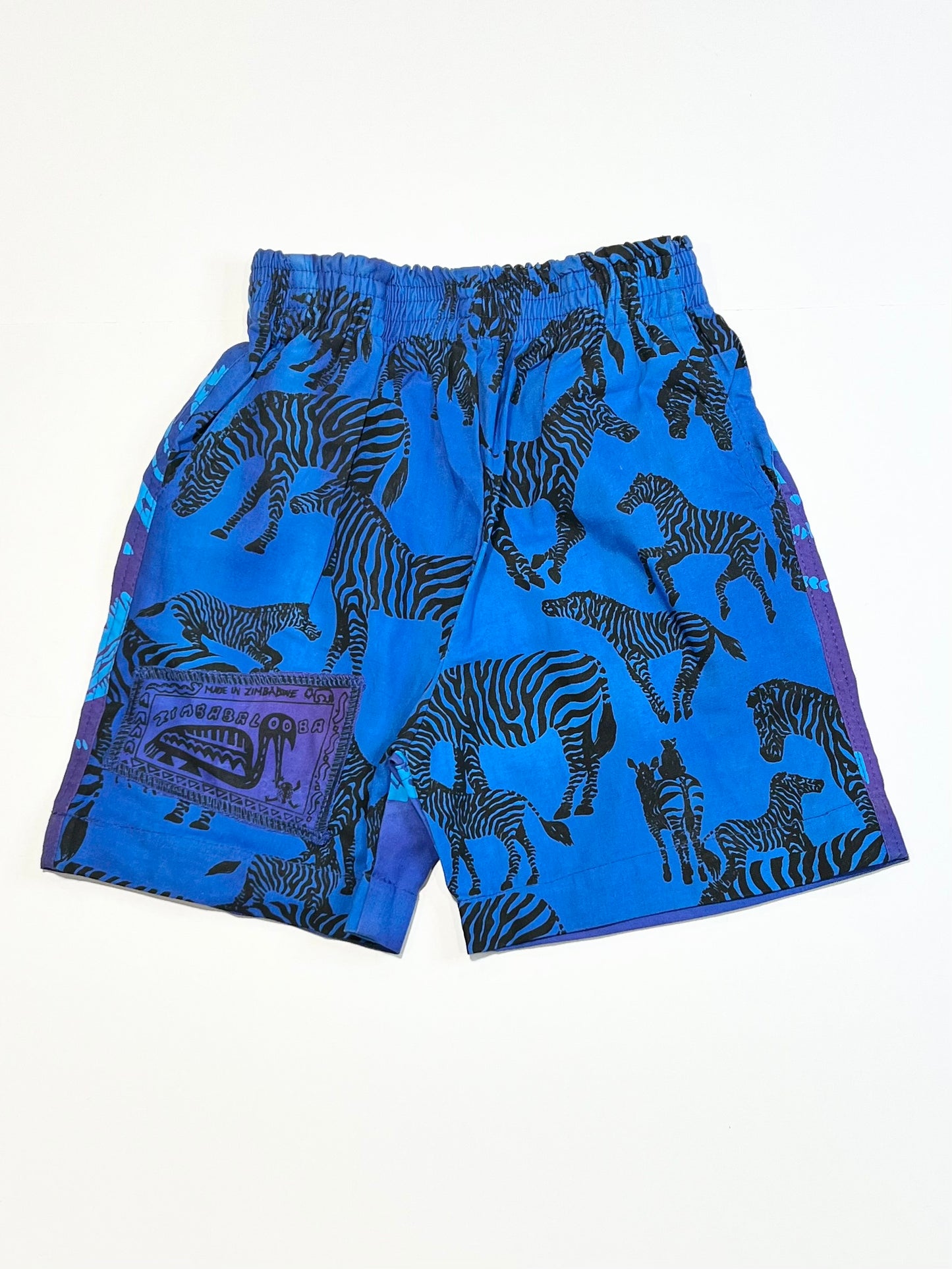 Blue zebra shorts - Size 4-5