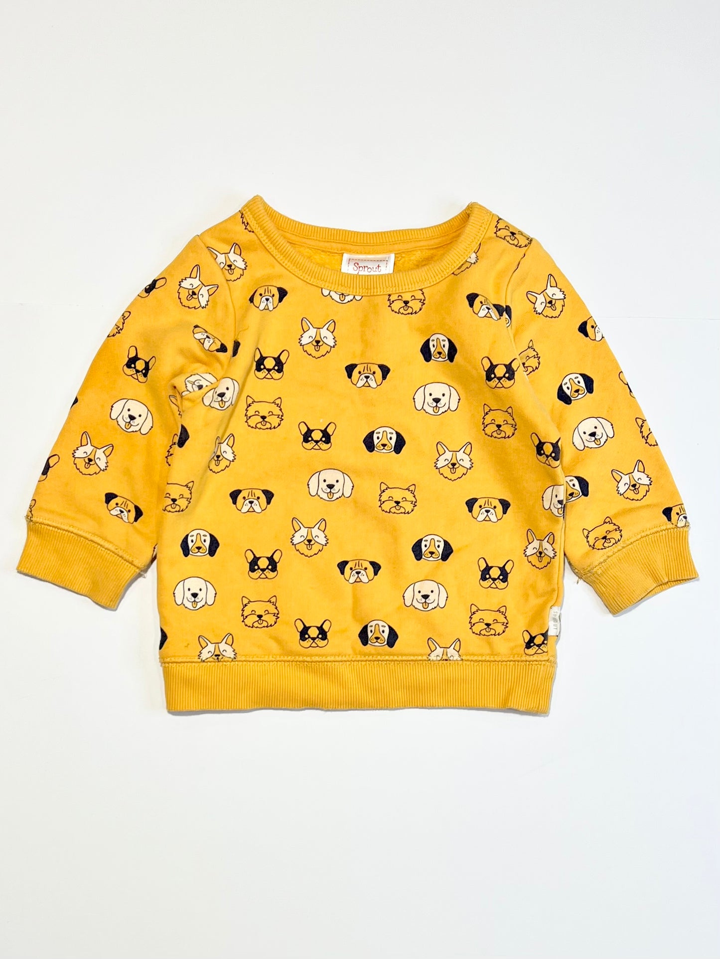 Yellow puppies sweater - Size 0