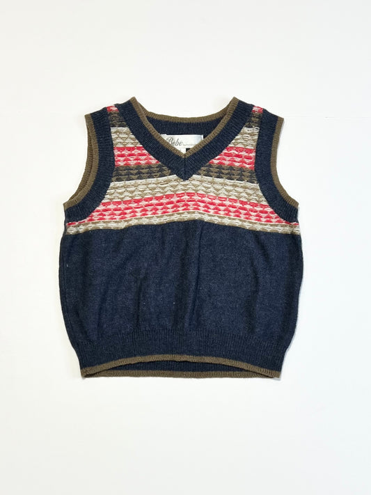 Navy knit vest - Size 6-9 months