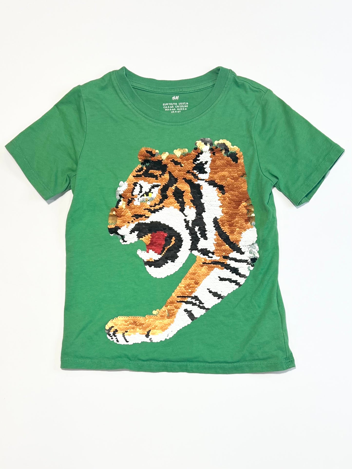 Sequined tiger tee - Size 4-6