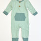 Green waffle onesie - Size 6-9 months