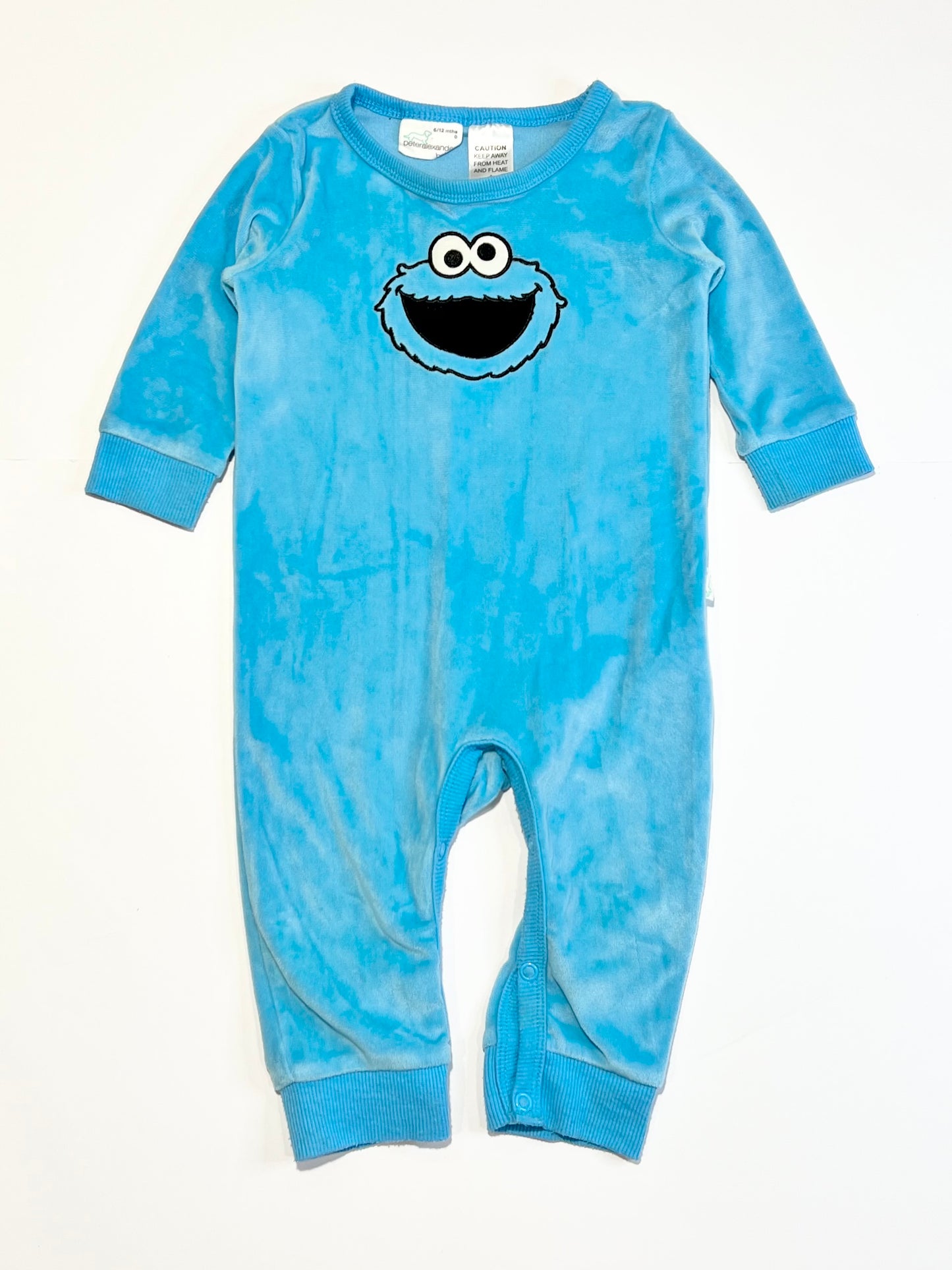 Cookie Monster velour onesie - Size 0