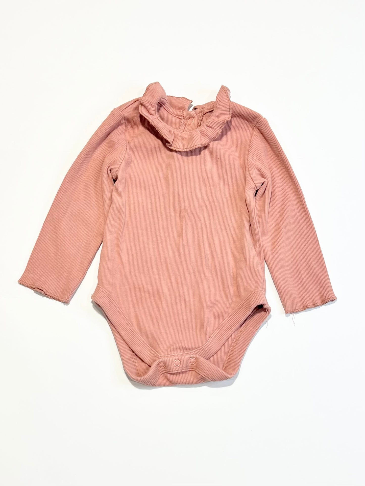 Dusty pink ribbed bodysuit - Size 9-12 months