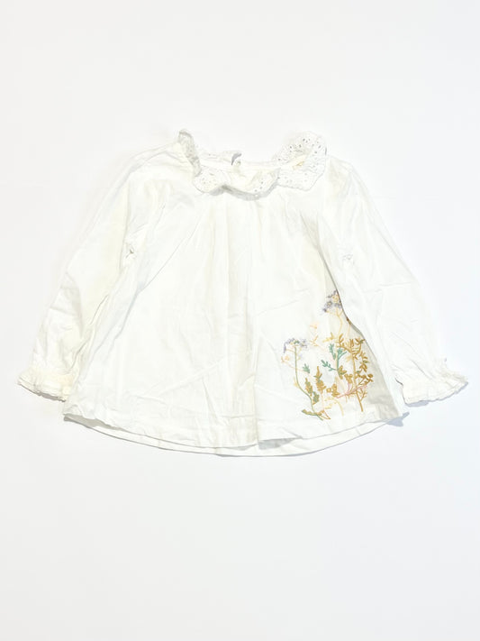 Embroidered cotton top - Size 6-9 months