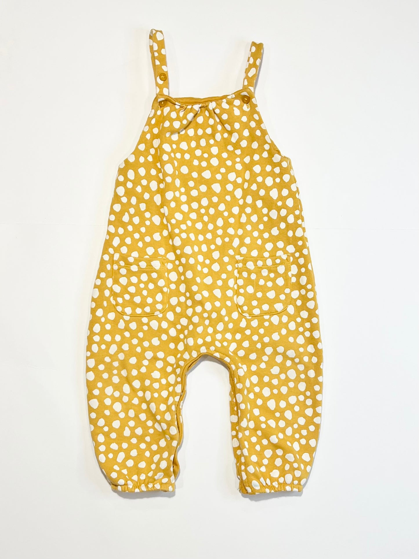 Spotty fleece overalls - Size 9-12 months