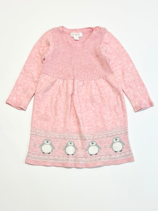 Pink penguin knit dress - Size 0