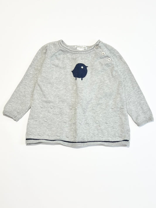 Grey chick jumper - Size 9-12 months