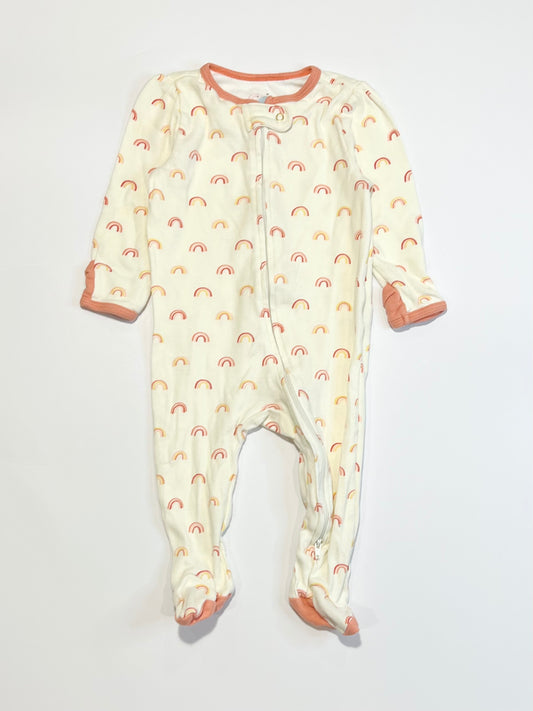 Rainbows zip onesie - Size 6-9 months