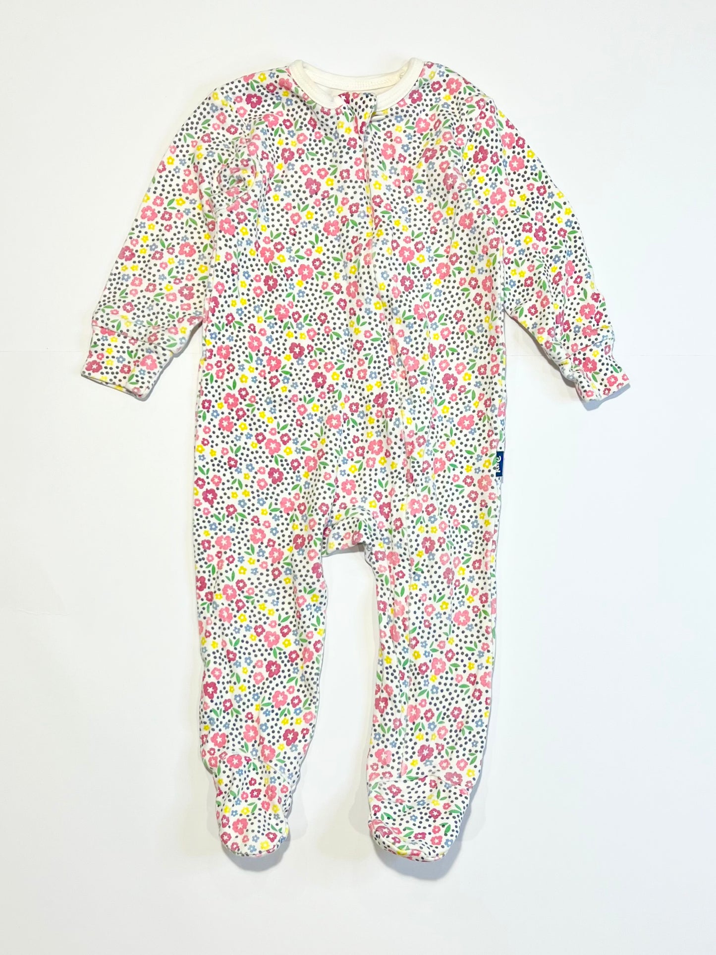 Floral zip onesie - Size 6-9 months