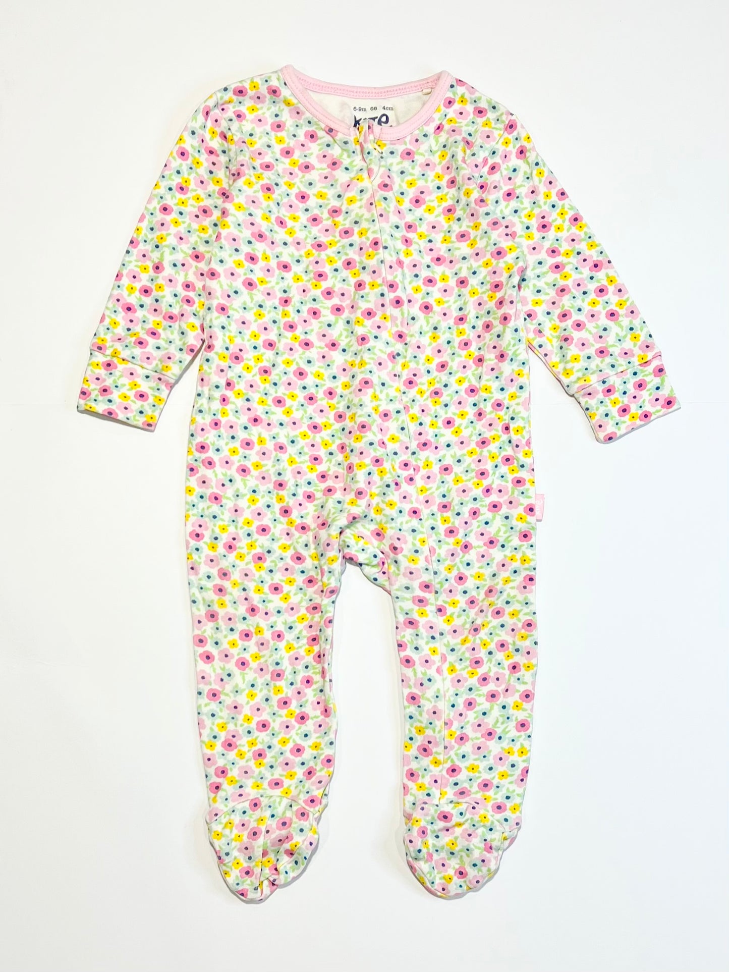 Floral zip onesie - Size 6-9 months