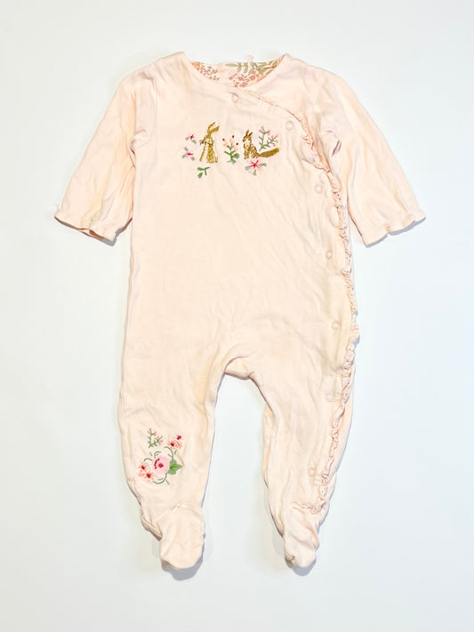 Embroidered bunny onesie - Size 6-9 months