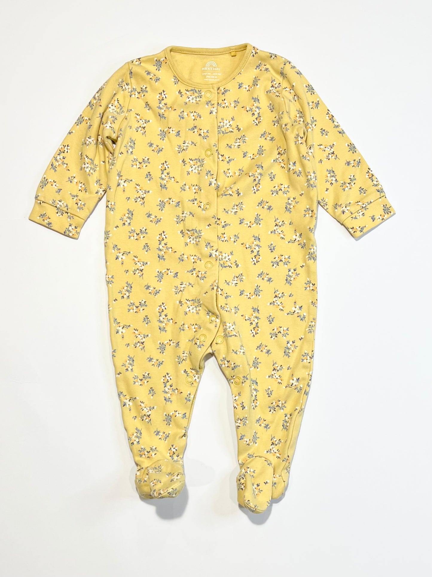 Yellow floral onesie - Size 6-9 months