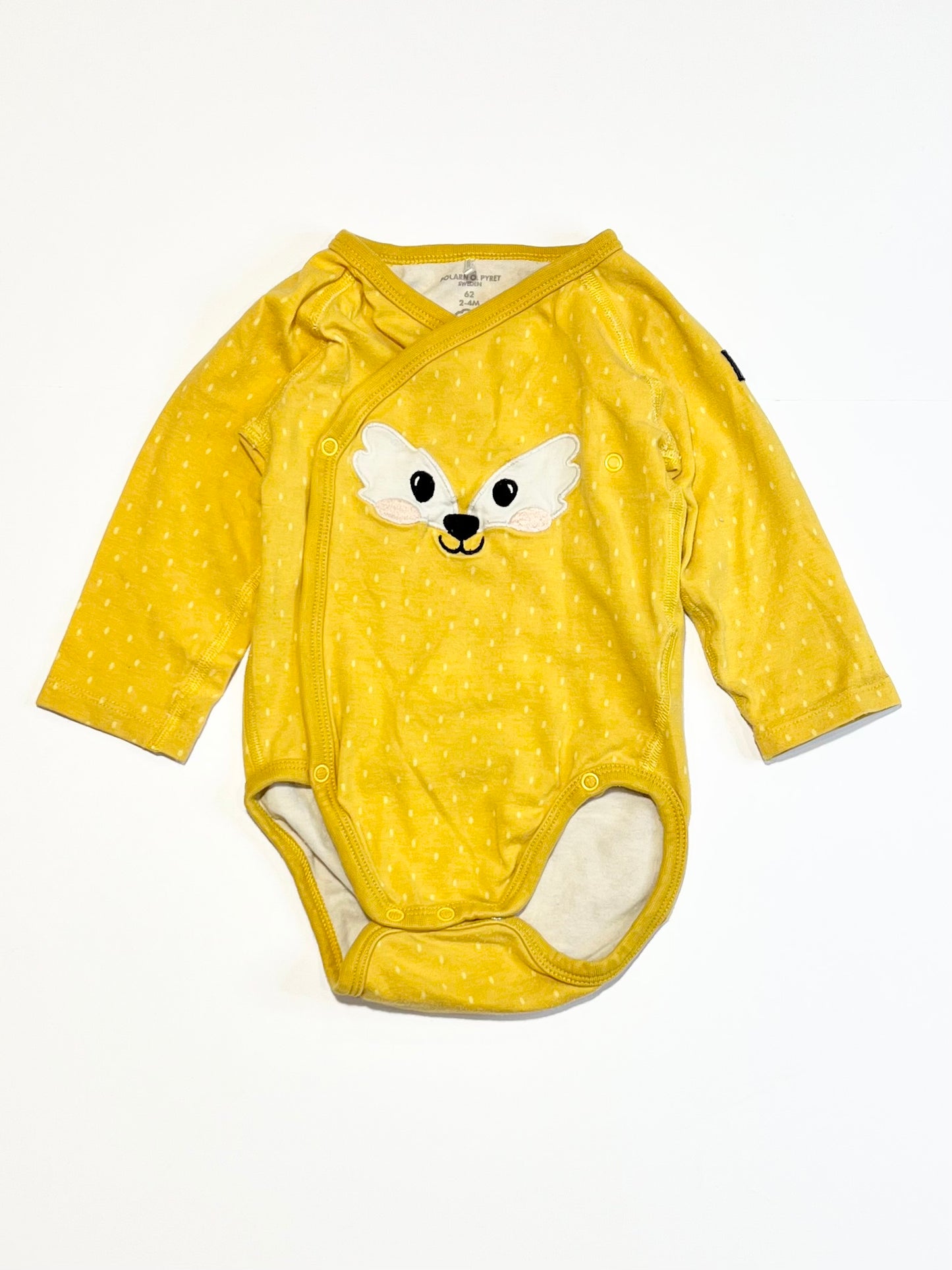 Yellow fox bodysuit - Size 2-4 months