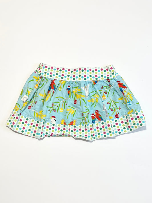 Aussie Christmas birds skirt - Size 4-6