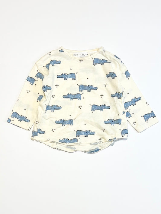 Blue hippos top - Size 00