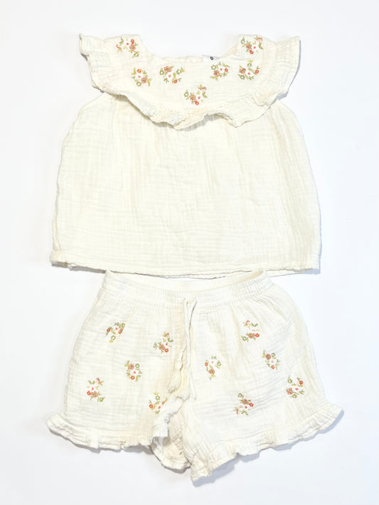 Embroidered muslin set - Size 4