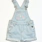 Embroidered denim shortalls - Size 4