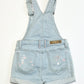 Embroidered denim shortalls - Size 4