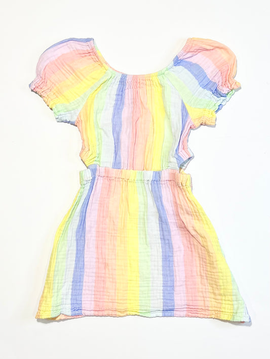 Rainbow muslin dress - Size 4
