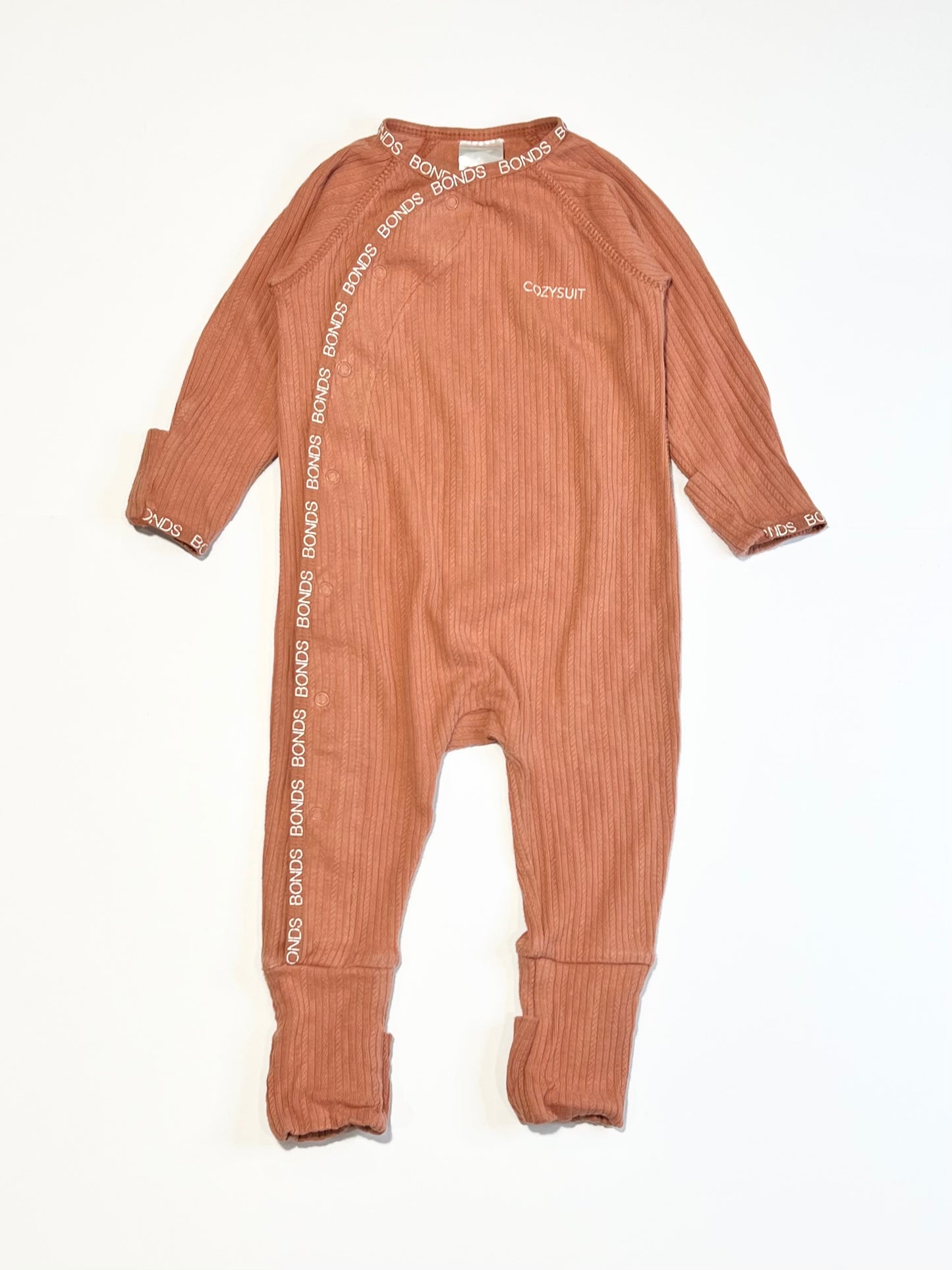 Brown ribbed Cosysuit - Size 00